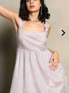 Light Pink Embroidered glittery dress💖