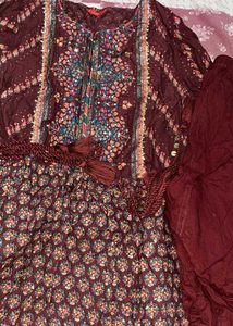 Elegant Printed Kurta Set with Dupatta