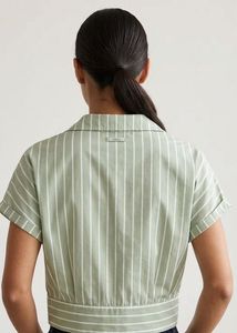 Vertical Striped Cropped Shirt