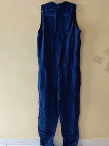 Branded Blue Sleeveless Jumpsuit