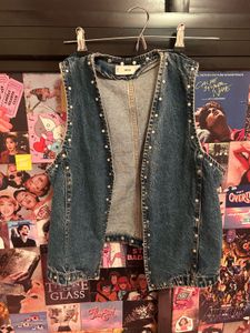 Mango Studded Denim Vest