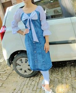 Stylish dress  with White Sleeves