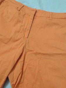 Orange Cotton Shorts