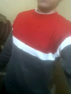 Unused Red And Gray Color Sweater.