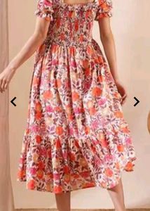 Floral Smocked Midi Dress