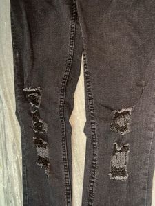 Stylish Distressed Black Jeans
