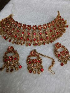 Gorgeous Red & Gold Jewelry Set