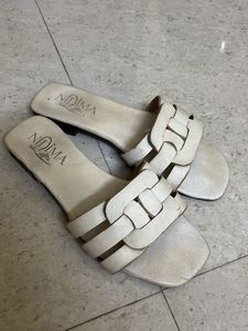 Stylish White Slide Sandals