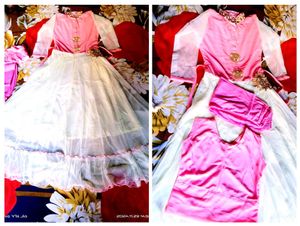 Pink &amp; Cream Embellished Dress