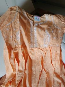 Elegant Peach Embroidered Kurta