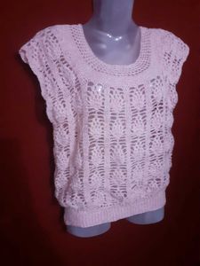 sale 🥳Pink Crochet Sleeveless Top