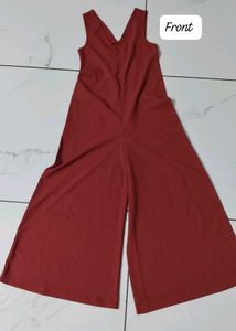 Red Wide-Leg Jumpsuit