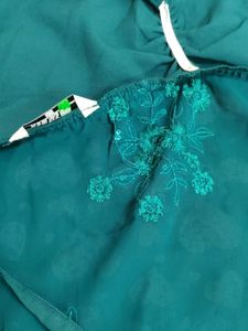 Teal Sequin Floral Halter Top