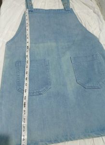 Light Wash Denim Pinafore Dress