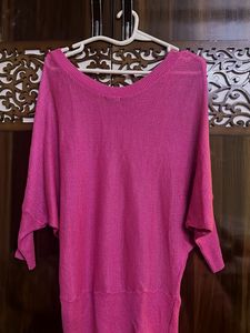 Cozy BrightPink Sweater(off-shoulder or plain)