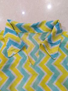 Vibrant Chevron Print Kurti