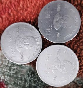 Rate Louis Braille 2009 Coins 3 Pcs Set