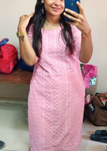 Pink Embroidered Kurta