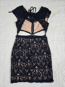 Navy Lace Cutout Bodycon Mini Dress size S