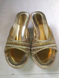 Golden Party Wear Sandal