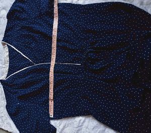 Navy Polka Dot Wrap Dress