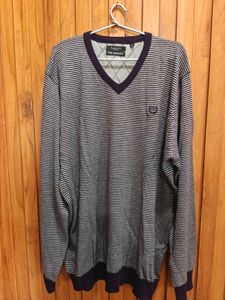 Men's Striped V-Neck Sweater