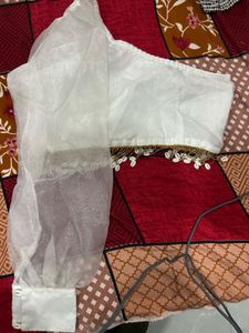 White blouse with one shoulder off