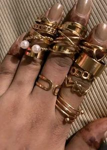 22 High-quality Gold-plated Rings set