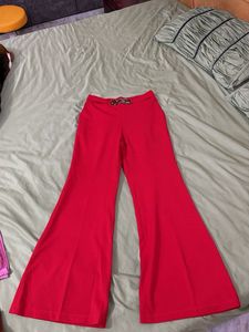 Vibrant Red Bell Bottom Pants