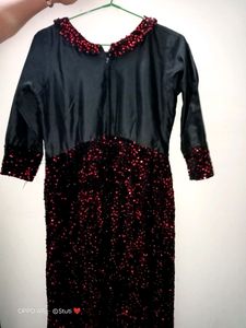 Women Secquence Gown With Net Dupatta