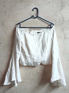 BARDOT Partywear Cropped Top White Premium