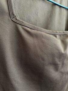 Grey Square Neck Crop Top