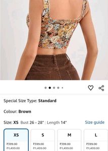 Women's Floral Print Crop Top, Square Neck