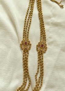 ruby and gold long chain combo