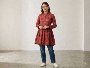 Stylish Printed Kurta with Tassels