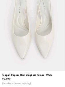 CHARLES &amp; KEITH White pointed toe Mules(40)