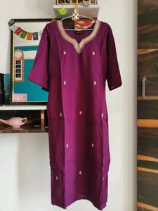 Elegant Purple Embroidered Suit
