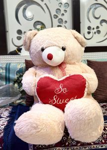 Cute Teddy Bear with "So Sweet" Heart
