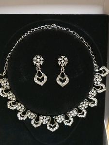 Silver Diamond Jewellery Set