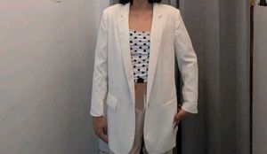 Cream Single Button Blazer