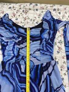 Blue Patterned Mini Dress(XS)