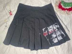 Anime Graphic Pleated Mini Skirt