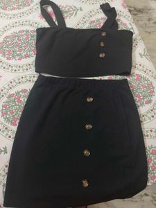 Chic Black Button-Up Co-ord Set