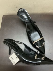 ZARA Black Slingback Heels