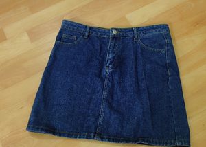 Denim A-Line MiniDenim Skirt