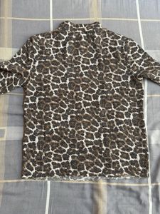 Leopard Print Mock Neck Top