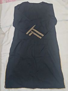 Elegant Black Kurta Set with Gold Embroidery