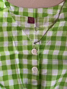 Green Gingham Casual Summer Dress