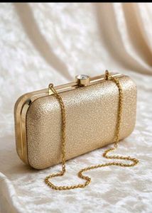 Sparkling Gold Clutch with Chain