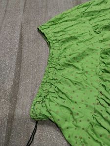 Bright Green Printed Ethnic Skirt